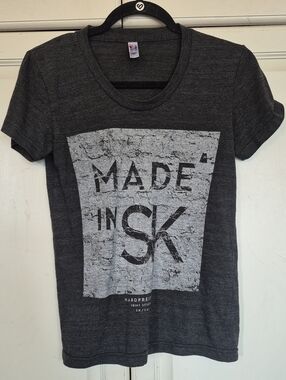 Women's Charcoal Gray 'Made In SK' Hardpressed Short Sleeve Tee
